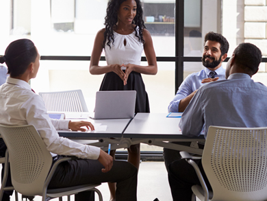 diverse employee resource group meeting
