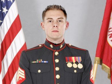 headshot of U.S. Marine Corps veteran, Erik Hentrik in uniform