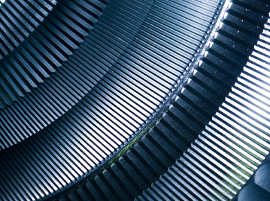 abstract representation of speed, scale, and flexibility with a close up of metal gauge