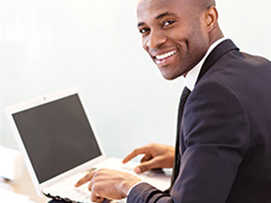 businessman at laptop