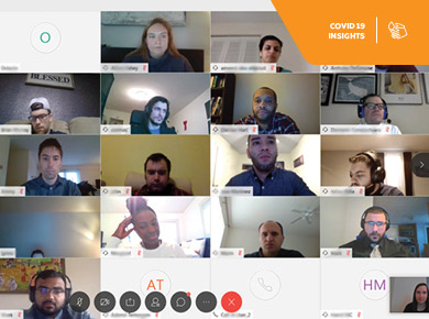 per scholas students and teachers on a voice call to learn virtually