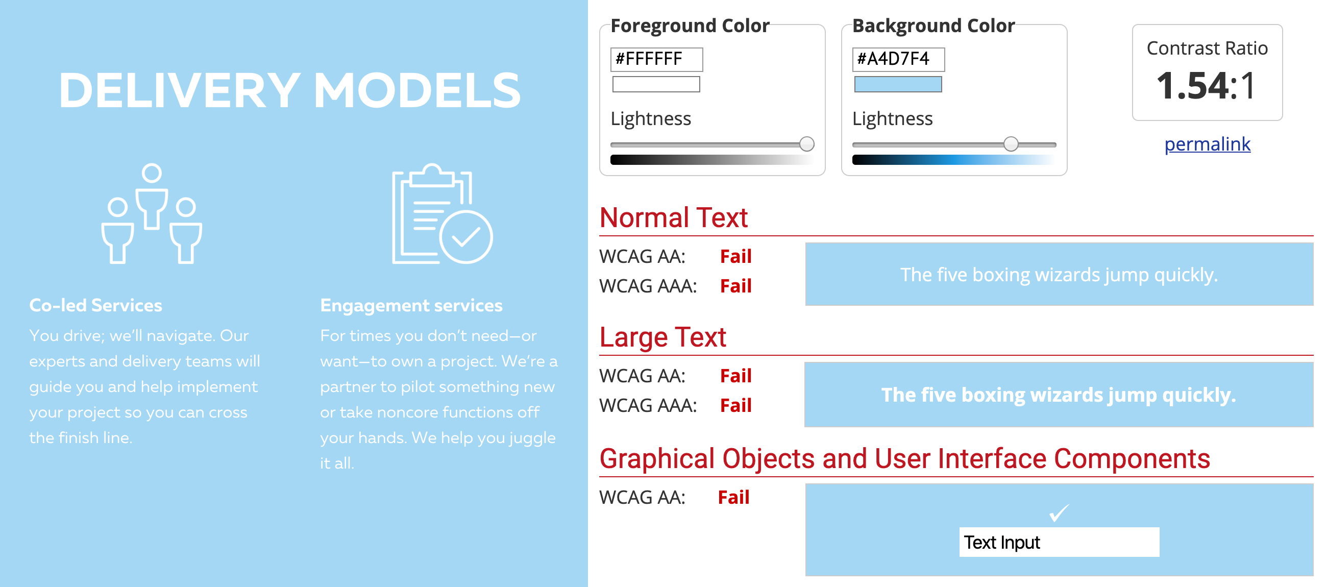 accessibility example of bad contrast