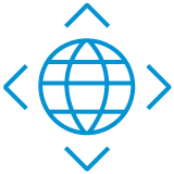 A globe icon symbolizing business modernization