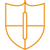 orange insurance shield icon