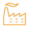 orange icon depicted as a nuclear power plant