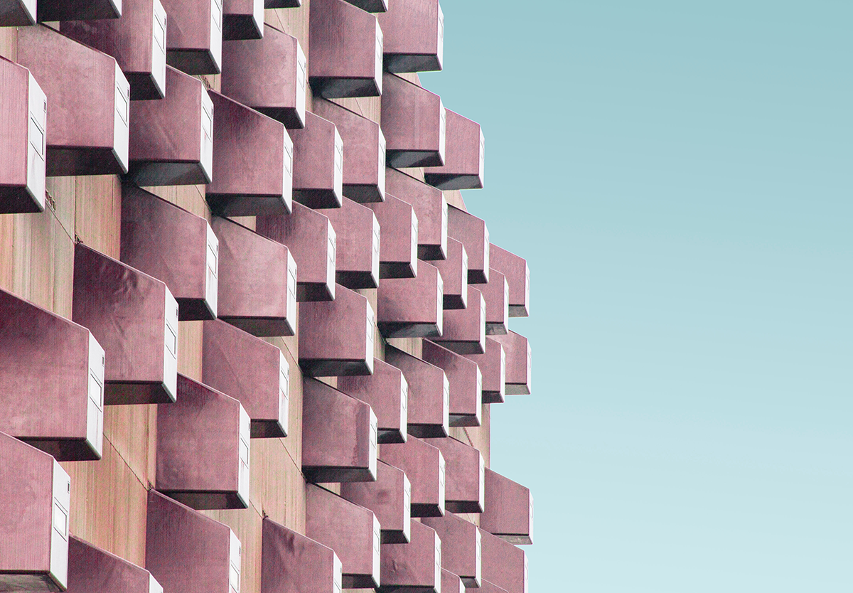 geometric brutalist architecture