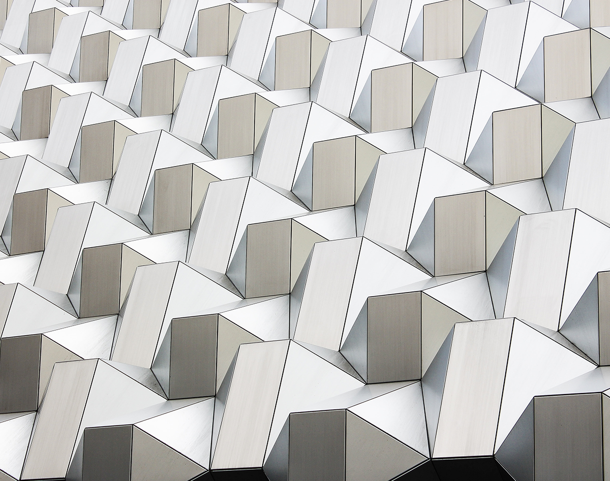 geometric white and grey building