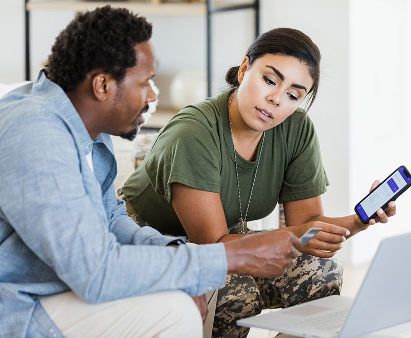man and woman going over decision intelligence data
