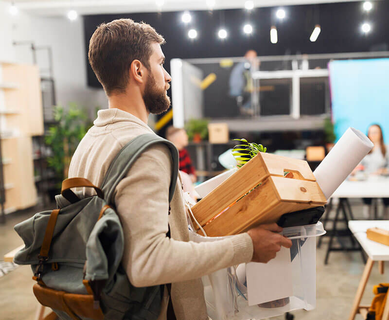 talented employee entering office space