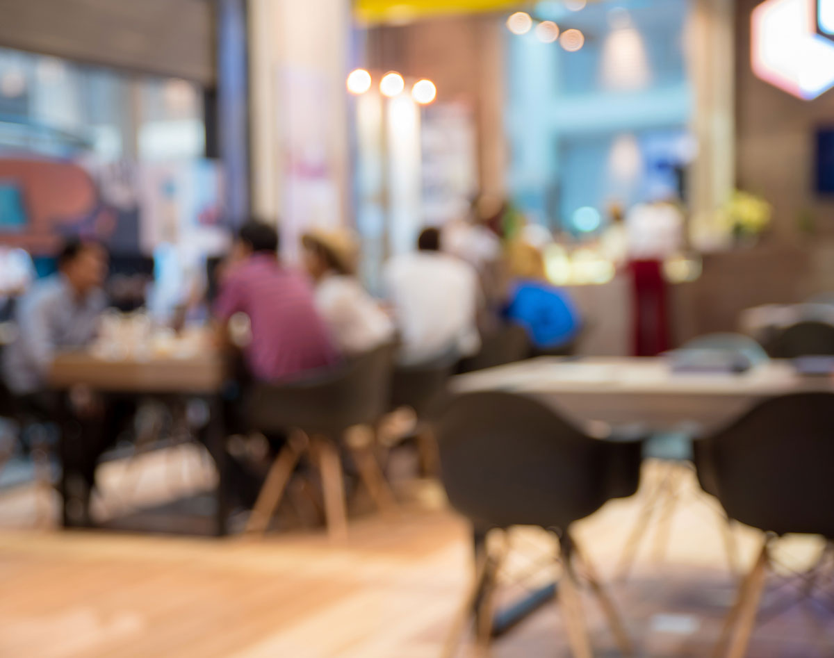 fast food restaurant indoor seating