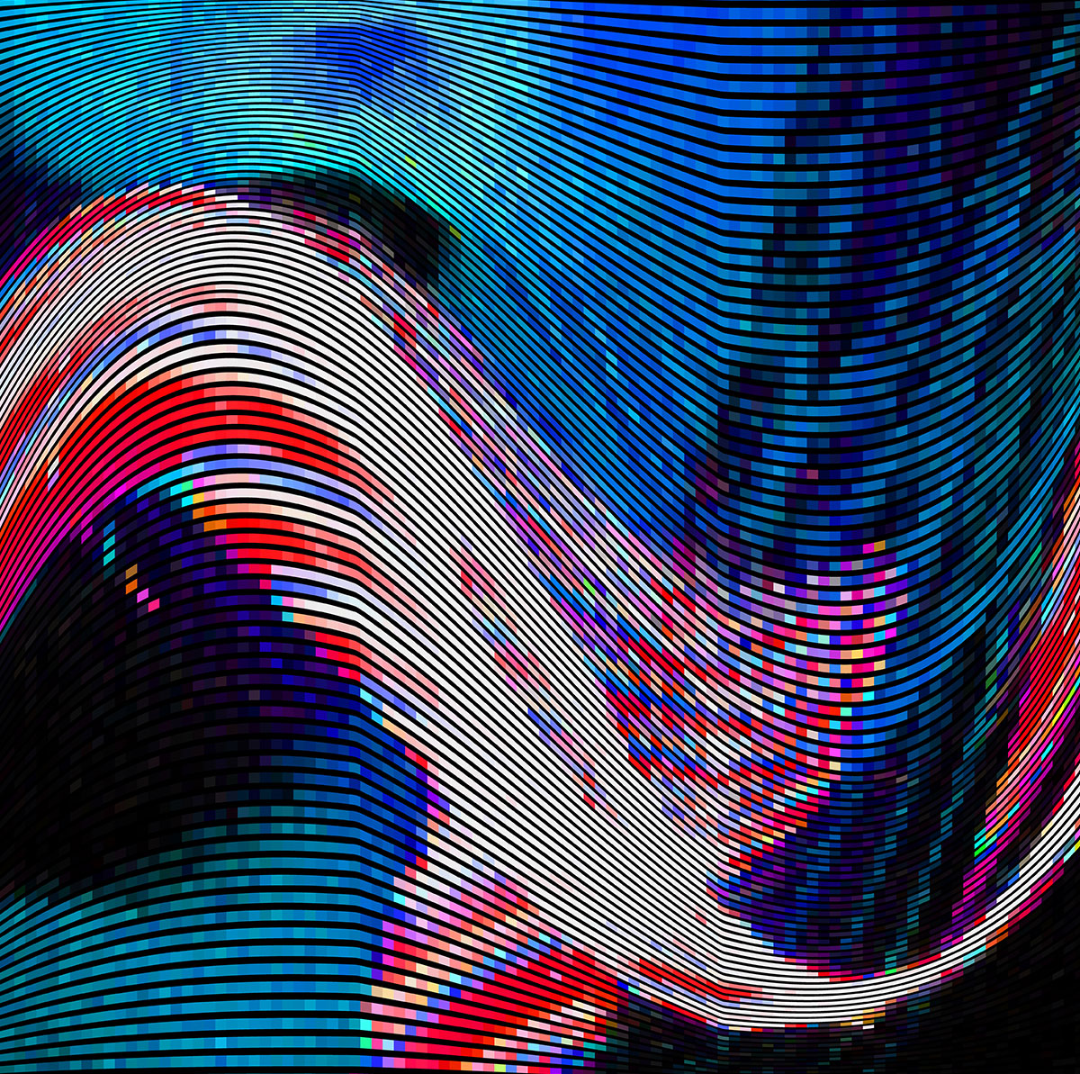Abstract background with glitch effect, distortion texture, wave color lines