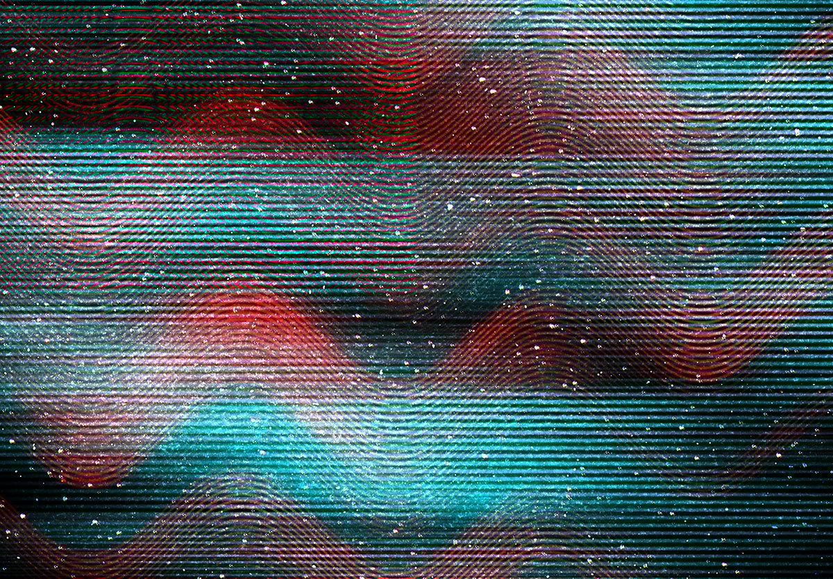 Glitch universe background. Pixel-ed old TV screen error.