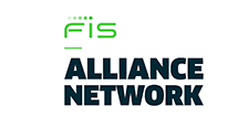 FIS logo, green and white