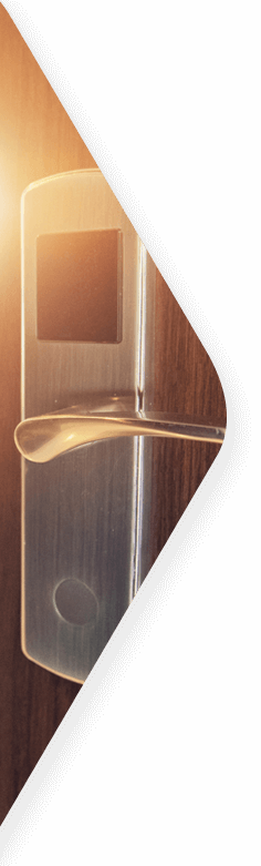 a hotel room door handle