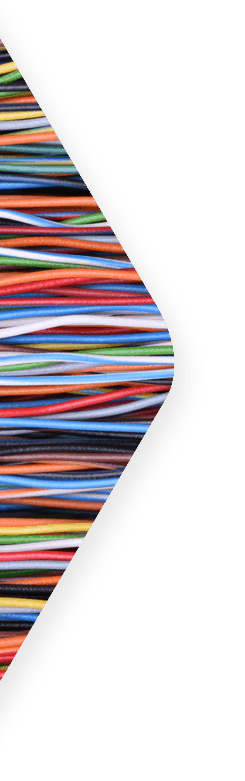 side triangle showing multicolored wires