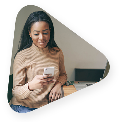Woman looking at her phone