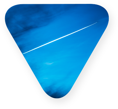 small blue triangle with a diagonal white line for digital experience