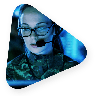 Member of the military using a headset