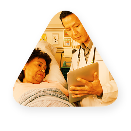 Doctor and patient review recovery plan on cloud based tablet