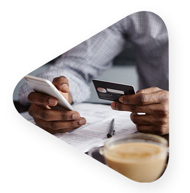man reviewing mobile investments and bank accounts