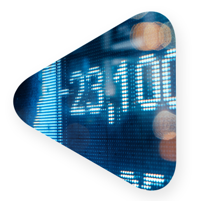 Financial numbers on a digital display