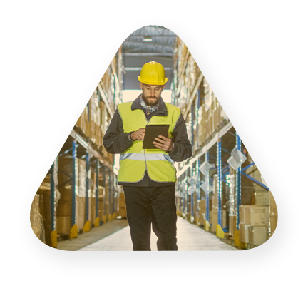 workforce employee reviews IT infrastructure reports in warehouse