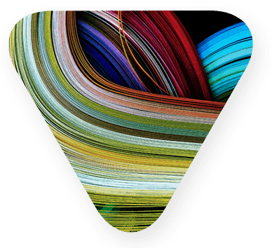 small triangle shows swirls of multiple colors