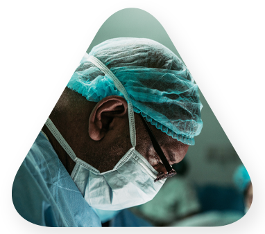 medical professional performing a sterile procedure