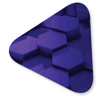 abstract purple hexagons in triangle